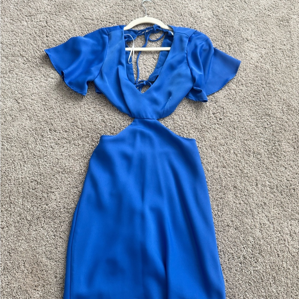 Blue Cutout Mini Dress - Picture 4 of 4